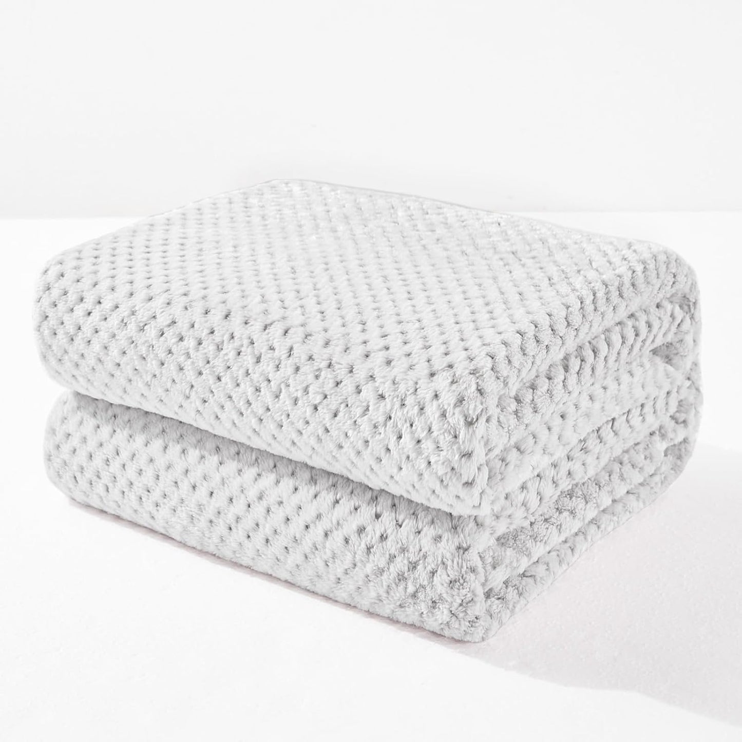 Fleece Throw Blanket Extra Large, Super Soft and Warm Blankets for Couch, Sofa and Bed Waffle Textured, Cozy, Fuzzy and Lightweight (Slate Blue, 50x70 Inches)