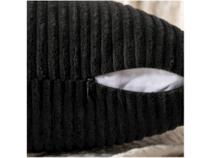 Black Decorative Throw Pillow Covers 18x18 Inch for Couch Bed Sofa Pack of 2 Boho Farmhouse Throw Pillows Soft Cross Corduroy Patchwork Textured Cushion Cases