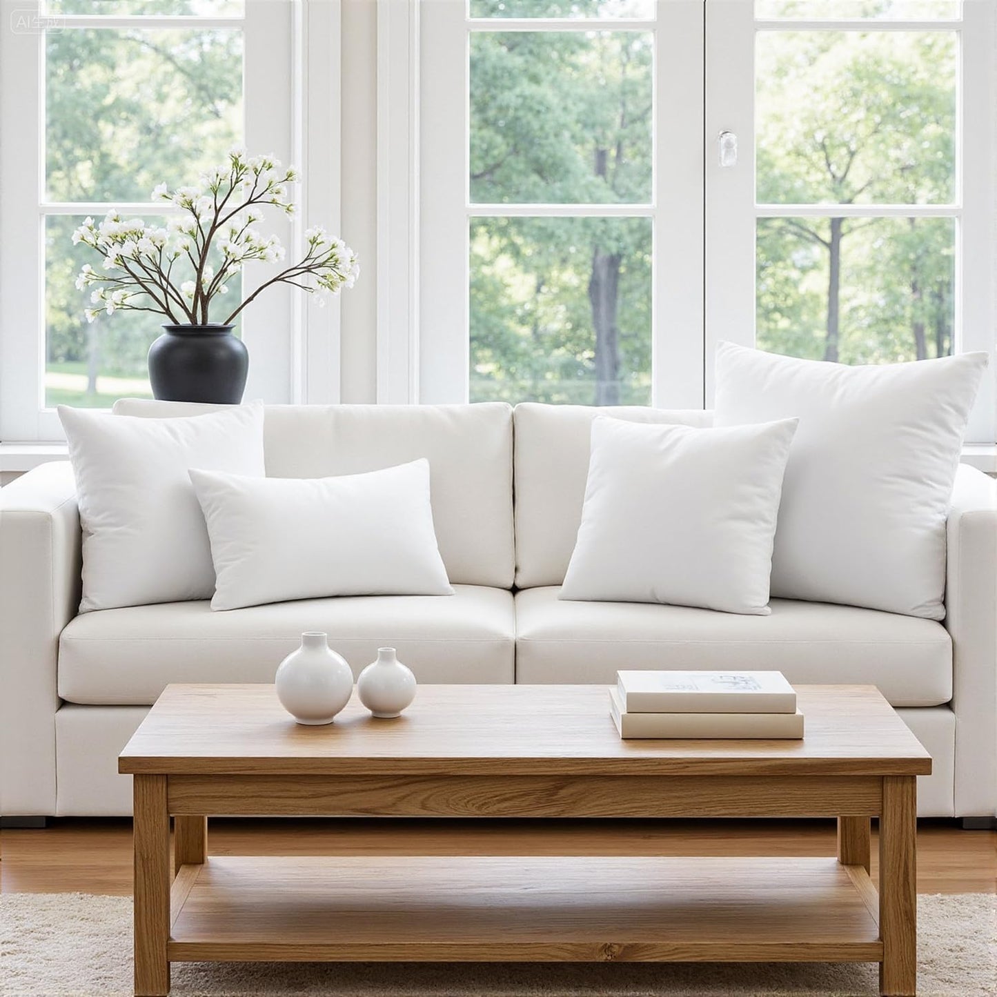 MIULEE Throw Pillow Insert Premium Pillow Stuffer Sham Rectangle for Decorative Cushion Bed Couch Sofa 12x20 Inch