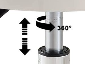 Mid-Century Tufted Adjustable Swivel Makeup Ottoman Stool; Modern Big Size Round Vanity Stool Chair for Bedroom Living Room (White)
